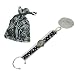 Purse Hanger and Watch for Casino Game Tables, Black and White Pokadot print with tote bag.