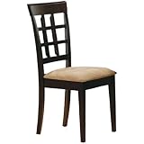 Coaster Contemporary Style Dining Chairs, Cappuccino Wood Finish, Set of 2