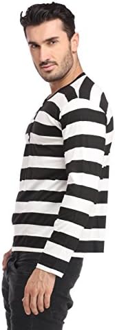Leana Men's Stripe T-Shirt Medium White-Black