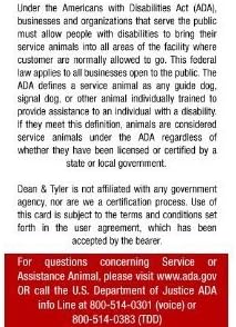 Dean & Tyler "SECURITY K9" ID Badge - 1 Dog's Custom ID Badge - Design#3- Horizontal.