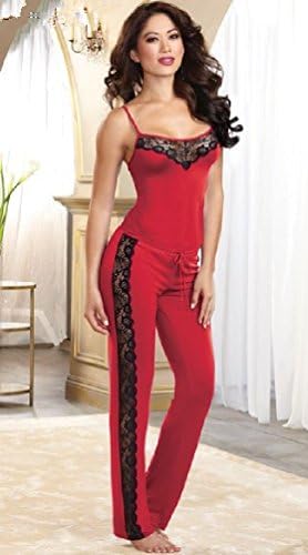 Ponce Halloween Red New Spring And Summer Women'S Pajamas Camisole + Lace Pants Sexy Skin Suit Pro