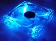LOGISYS Computer CF120BL 120MM BLUE QUAD 4-LED ULTRA BRIGHT CLEAR PC CASE FAN
