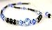 September Sapphire Swarovski Crystal Birthstone Beaded Necklaces in Sterling Silver with Black Pearls by Gemstone Gifts Handmade Jewelry