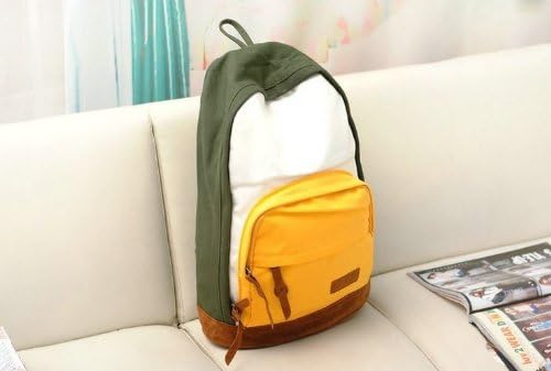 Vintage Fashion Style Leisure Army Green Canvas Rucksack Shoulder Bag Backpack Travel Schoolbag Bookbag
