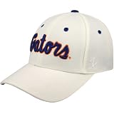 Zephyr Florida Gators White Script Fitted Hat