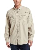 Columbia Mens Bahama II Long Sleeve Shirt, Fossil, X-Small