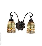 14.5W Ivory Tiffany Acorn 2 Lt Sconce Wall Sconces