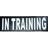 2 Reflective "IN TRAINING" Velcro patches for Service dog harnesses & vests.