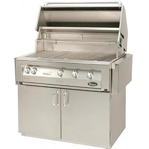 Vintage Gas Grills 42 Inch Propane Grill On Cart With Smoker Burner And Rotisserie Burner by Vintage