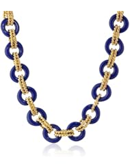 Kenneth Jay Lane Gold Lapis Toggle Necklace, 17"