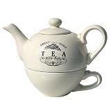 LANDHAUS TEEKANNE & TASSE TEA FOR ONE PORZELLAN