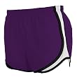 Purple and White jersey white side stripe sport velocity shorts elastic waist