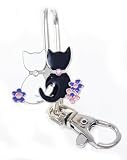 Alexx, Inc Finders Key Purse Adorable Black and White Kitty Friends Charm with Crystal Accents Key Clip/Finder Key Chain THE ONLY PATENTED KEY FINDER