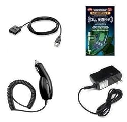 USB Data Sync Cable + Rapid Charger + Home Wall Charger + Generation X Antennta Booster for Palm Centro, 690, 685, Treo 650, 680, 700, 700wx, 700p, 750, 755p