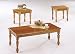 3pc Traditional Oak Finish Wood Occasional Coffee &amp; 2 End Tables Set