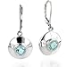 Sterling Silver Blue Topaz Round Dangle Earrings