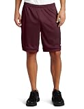 Champion Mens Long Mesh Pockets Short, Maroon, Medium