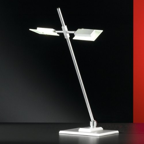 Honsel Leuchten 59062 Tischleuchte aluminiumfarbig matt/chrom Glas mattiert Preisvergleich