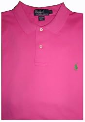 Men's Ralph Lauren Polo by Ralph Lauren Shirt Short Sleeved Pink w/ Green Pony Available in Several Sizes