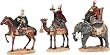 Polysresin Nativity Set - Three Wise Men - Cloth Cape and Handmade Ornaments - Set Of Three - 14.0" Height