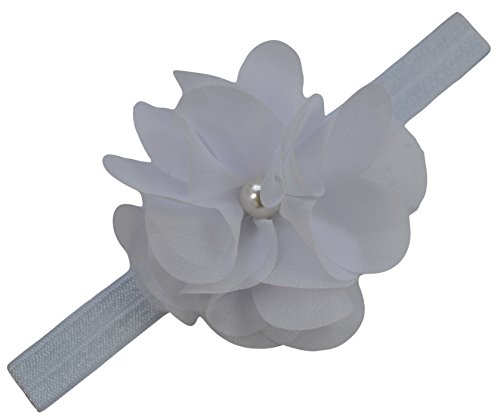 Funny Girl – Elegant Pearl Chiffon Elastic Baby Headband (12 Months- 5 Years, White) Funny Girl – Elegant Pearl Chiffon Elastic Baby Headband (12 Months- 5 Years, White)
