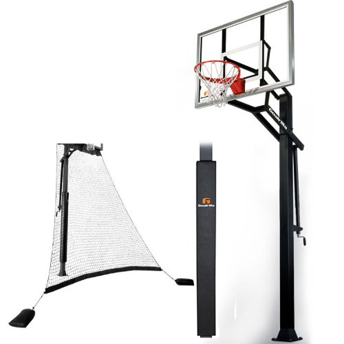 Goalrilla GSIIISPP InGround Basketball System with Pole Padan Ball Return Net Adjustable 54