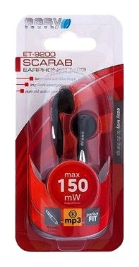 EASY TOUCH EARPHONES ET-9200 SCARAB schwarz Ohrhoerer 20-20000 kHz Kabellaenge 1,2 Meter 3 Preisvergleich
