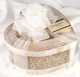 Ultimate's White/Gold Heart Mesh Box - 1 Lb Almond English Toffee