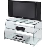 Alphason ASP900G - 3 shelf glass Plasma/LCD support - All clear glass, chrome rods
