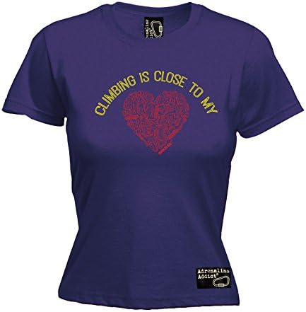 AA Premium - Women's Climbing Is Close ... Heart (M - PURPLE) FITTED T-SHIRT