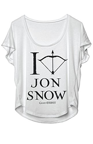Game Of Thrones - I Love Jon Snow Womens Dolman T-Shirt - White