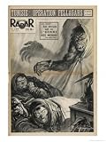 Sherpas Guiding a Japanese Everest Expedition are Woken by a Yeti Peering into Their Tent Art Giclee Poster Print by Rino Ferrari, 18x24