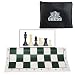 Tournament Style Chess Set - Plastic Staunton Chess Pieces - Heavy Weighted with 3 3/4" King and a Black Canvas Zip Bag for Pieces - Includes Green Tournament Roll-up Chessboard with 2.25 Inch Square