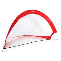 ProSource EZ Expandable Collapsible Portable Pop Up Training Soccer Goals, Red