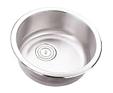 18 Inch Stainless Steel Undermount Single Bowl Kitchen / Bar / Prep Sink Round - 16 Gauge