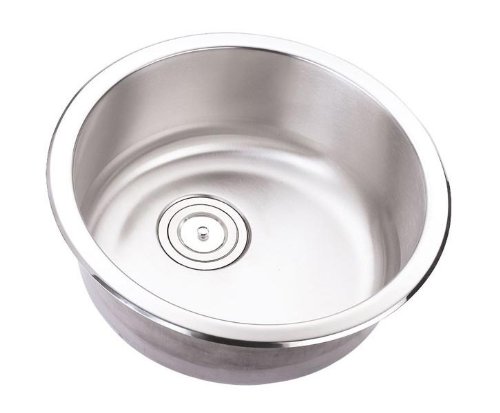 18 Inch Stainless Steel Undermount Single Bowl Kitchen / Bar / Prep Sink Round - 18 Gauge