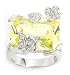 Jewelry : BUTTERFLY CUBIC ZIRCONIA RING WITH LARGE YELLOW STONE