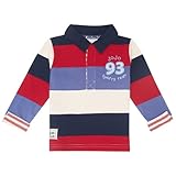 JoJo Maman Bebeジョジョママンベベ(イギリス)/Multi Stripe Rugby Top マルチストライプラグビートップ/6-12m (78cm)/レッドマルチストライプ/B8774