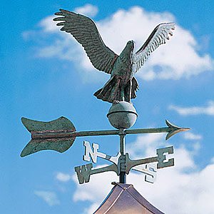 Eagle Weathervane, Green Roof Mount, GREEN PATINA (PICTURED) ROOF MOUNT