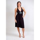 d035 Sexy Halter Back Empire Waist Salsa Dress at Latin Dance Store