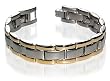 New 2 Tone Mens Stainless Steel Magnetic Bracelet 8.5 "