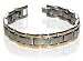 New 2 Tone Mens Stainless Steel Magnetic Bracelet 8.5"