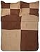 Amazon Basics 3-Piece Two-Tone Microsuede Comforter Set - King, Chocolate