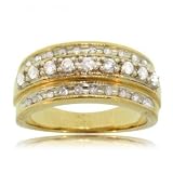 Solid 10KT Yellow White Gold Ring w/ 1/2 Carat Diamonds