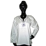 White Designer Aum Yoga Tops For Women's Size L