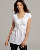 Style&co. Top, Short Sleeve Rosette V-Neck