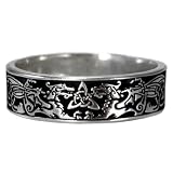 Narrow Celtic Knot Dragon Ring Triquetra Ring Band for men or women (sz 5-14)