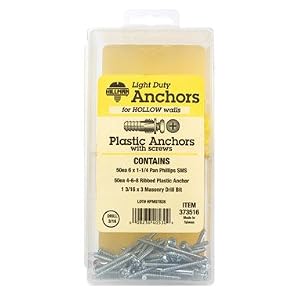 Hillman Ribbed Plastic Anchor Kit by