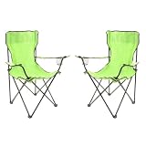from Azuma Lime green x 2 Folding Outdoor Camping Fishing Festival Beach Cup Holder Chair