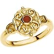 14K Yellow Gold Ruby and Diamond Etruscan Style Ring